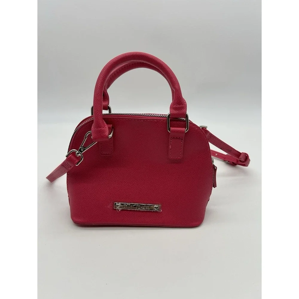Betsey Johnson Women's Mini Dome Satchel Bag Hot Pink Floral Lining